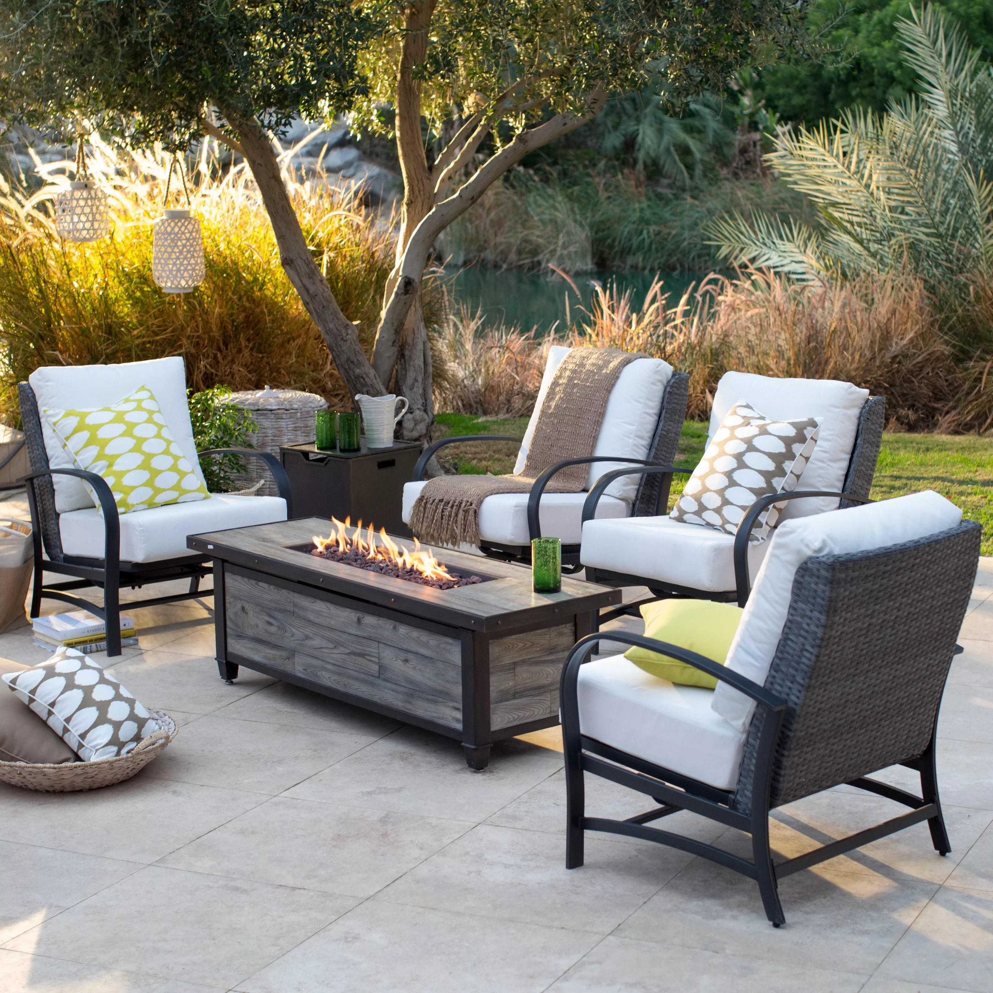 Belham Living Augusta Metal Gas Fire Pit Chat Set | Fire pit chat set, Fire pit backyard, Fire pit coffee table