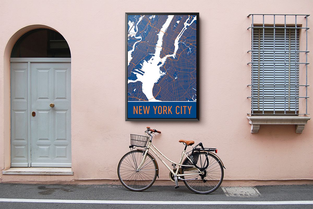 Download New York City NY Street Map Poster | Poster mockup free ...