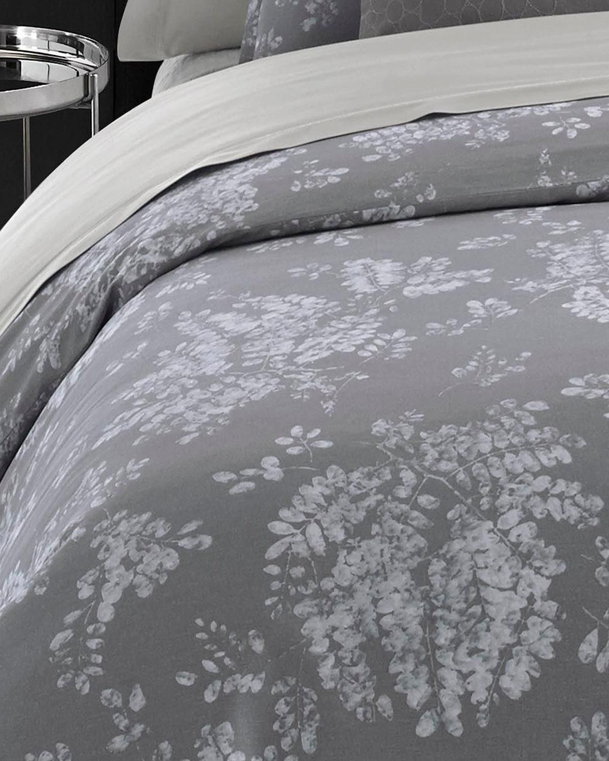 Vera Wang Transparent Leaves Queen Comforter Set King Comforter