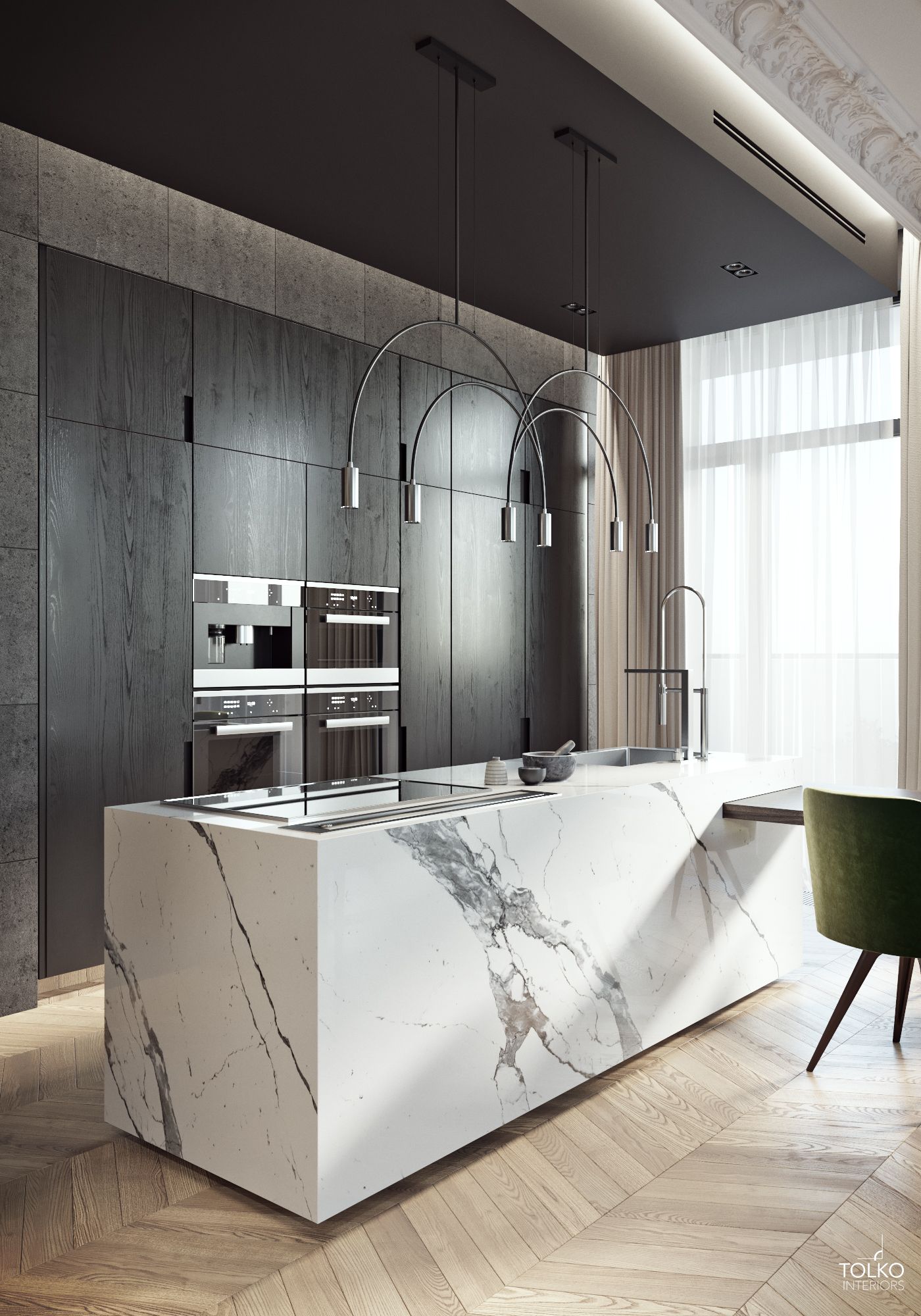 Pin by Ekaterina on Interior design Marble kitchen island, Modern