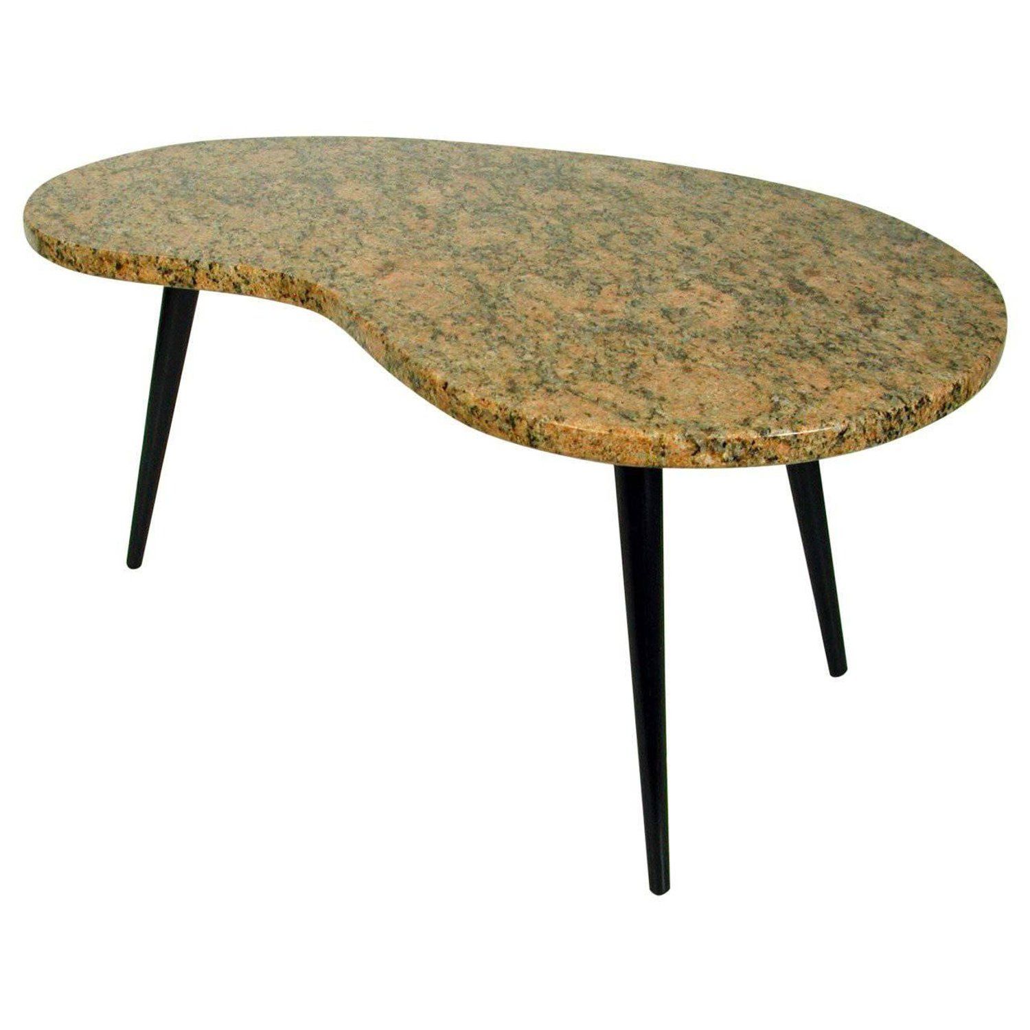 kidney shaped coffee table with glass top