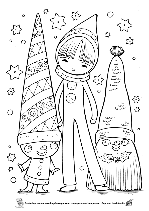 coloriage lutins sur hugolescargot com hugolescargot com on coloriage lutin noel id=35376