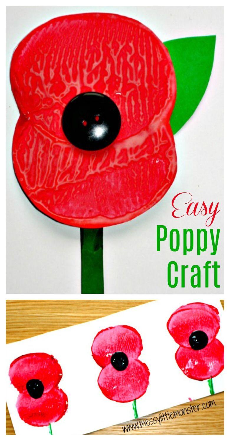 Remembrance Day Poppy Craft #remembrancedaycraftsforkids