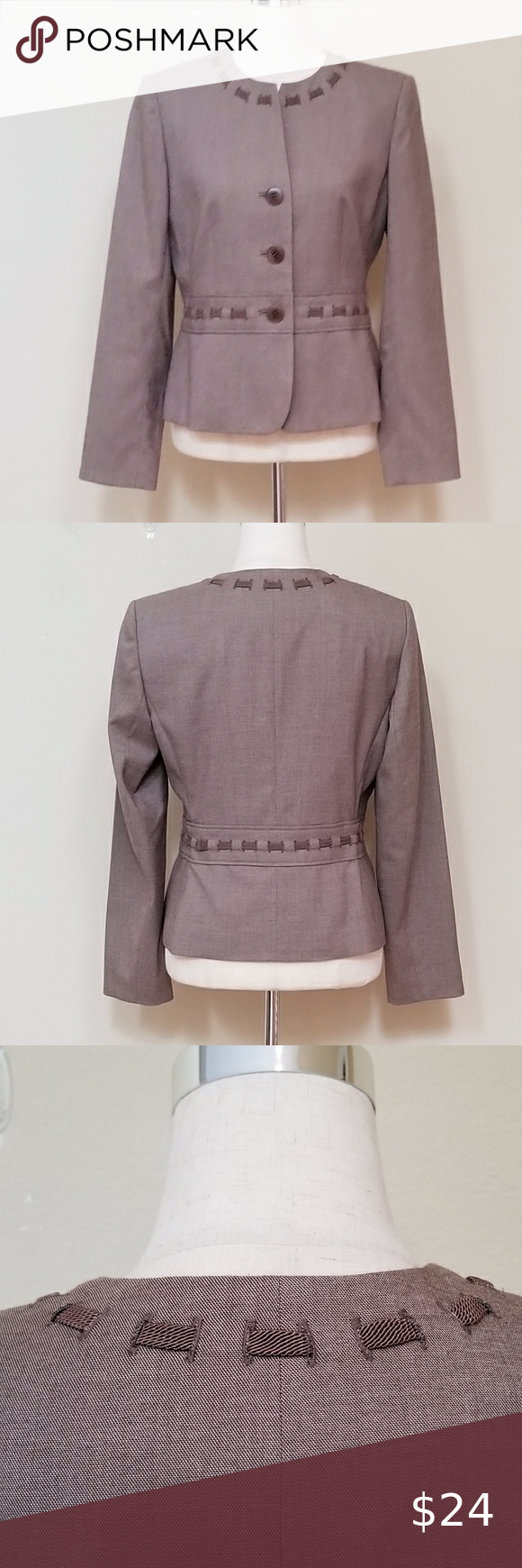 JONES NEW YORK size 8 BLAZER Heathered brown in 2020 | Jones new york