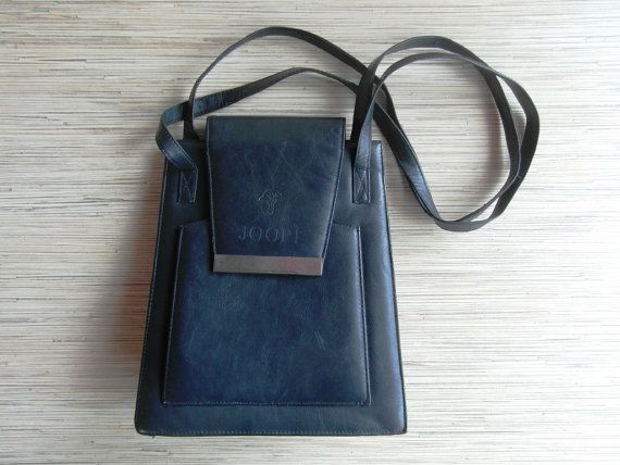 Vintage Genuine Leather Joop Handbag Purse Dark Blue Shoulder Bag Vintage Genuine Leather Joop Handbag Purse By Vintagepearlhunt