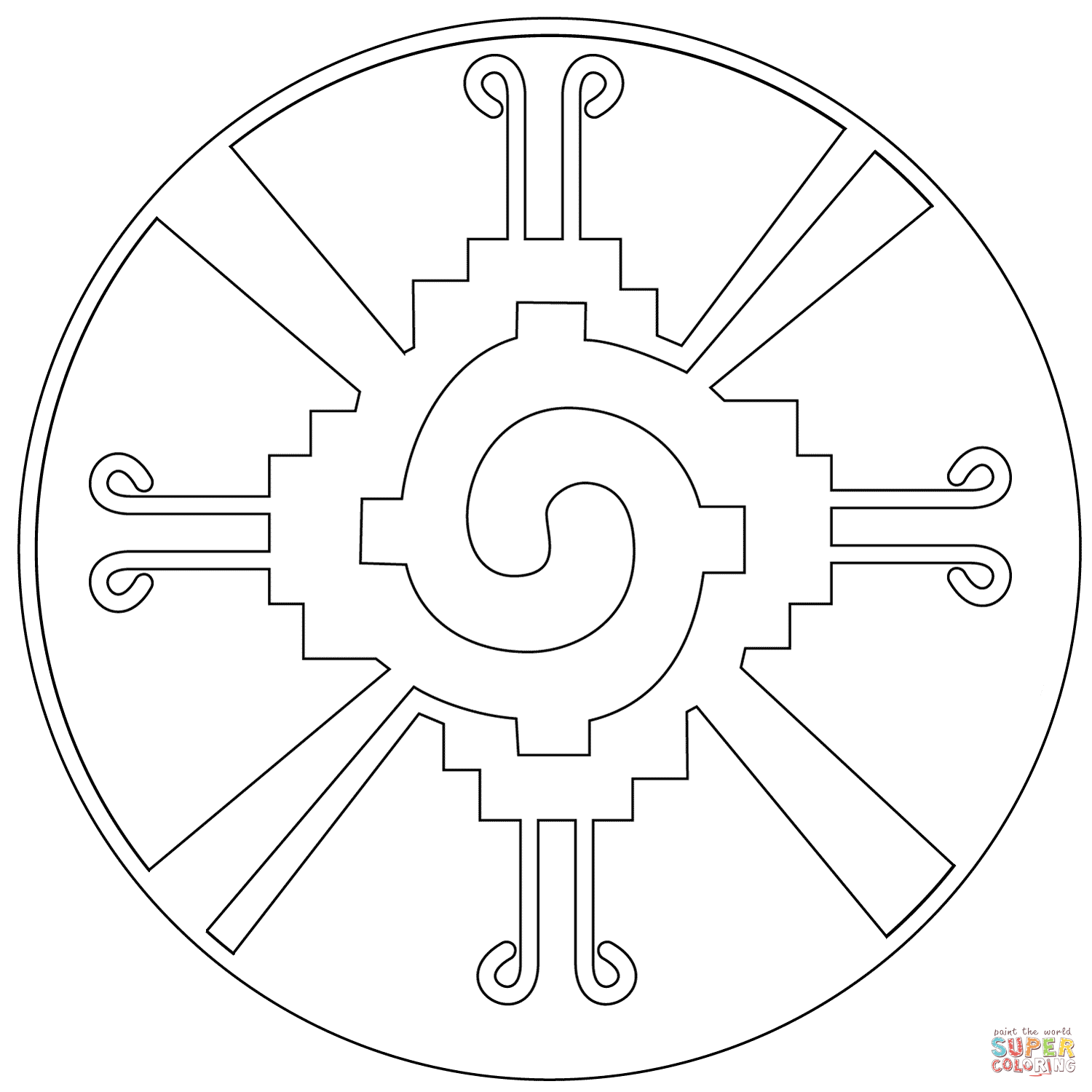 Hunab Ku coloring page from Mayan art category. Select from 27115 printable crafts of cartoons, nature, animals, Bible and many more. Mayan Tattoos, Aztec Tattoos, Aztec Tattoo Designs, Inca Tattoo, Aztec Symbols, Mayan Symbols, Viking Symbols, Ancient Symbols, Egyptian Symbols