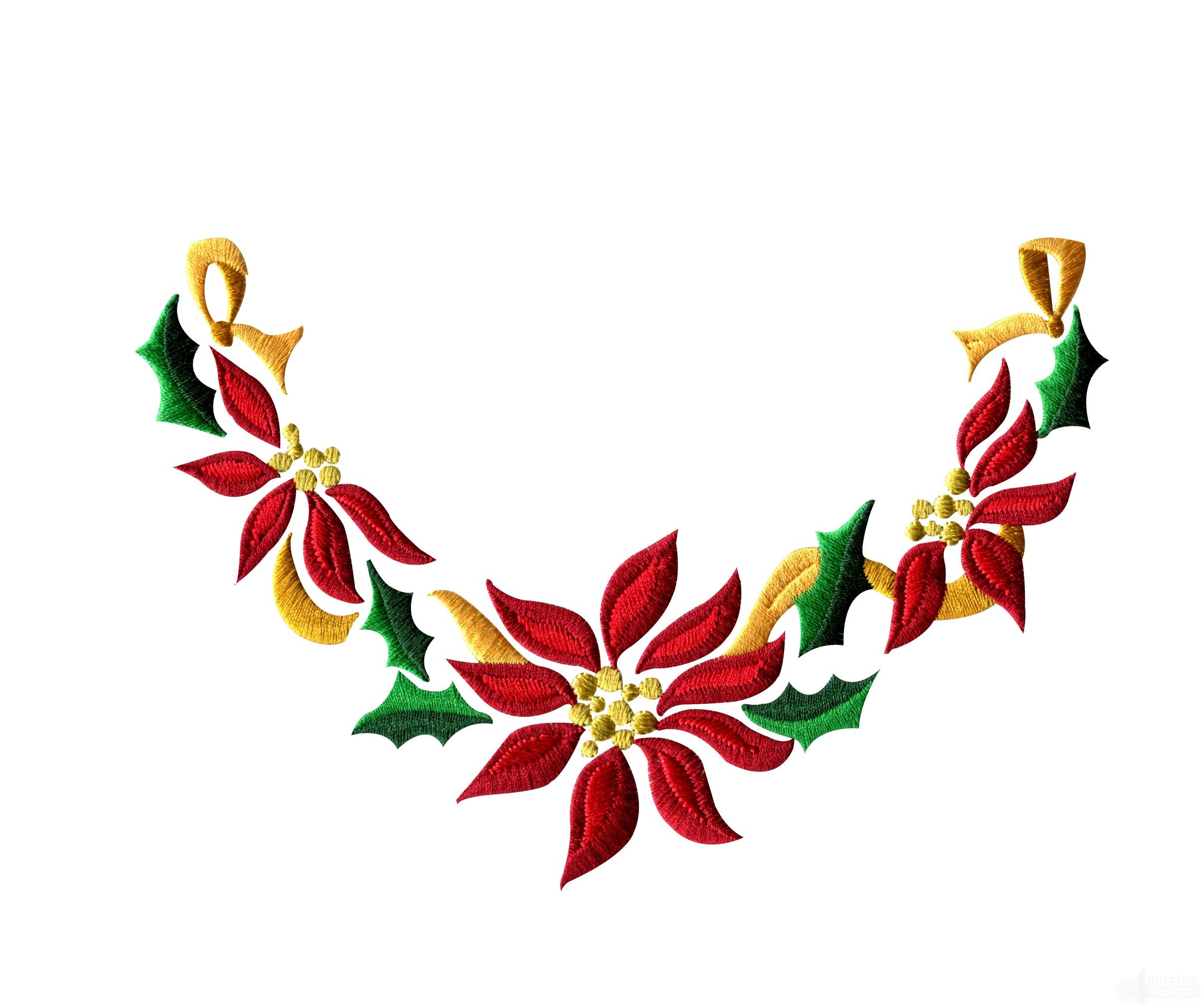 poinsettia border horizontal