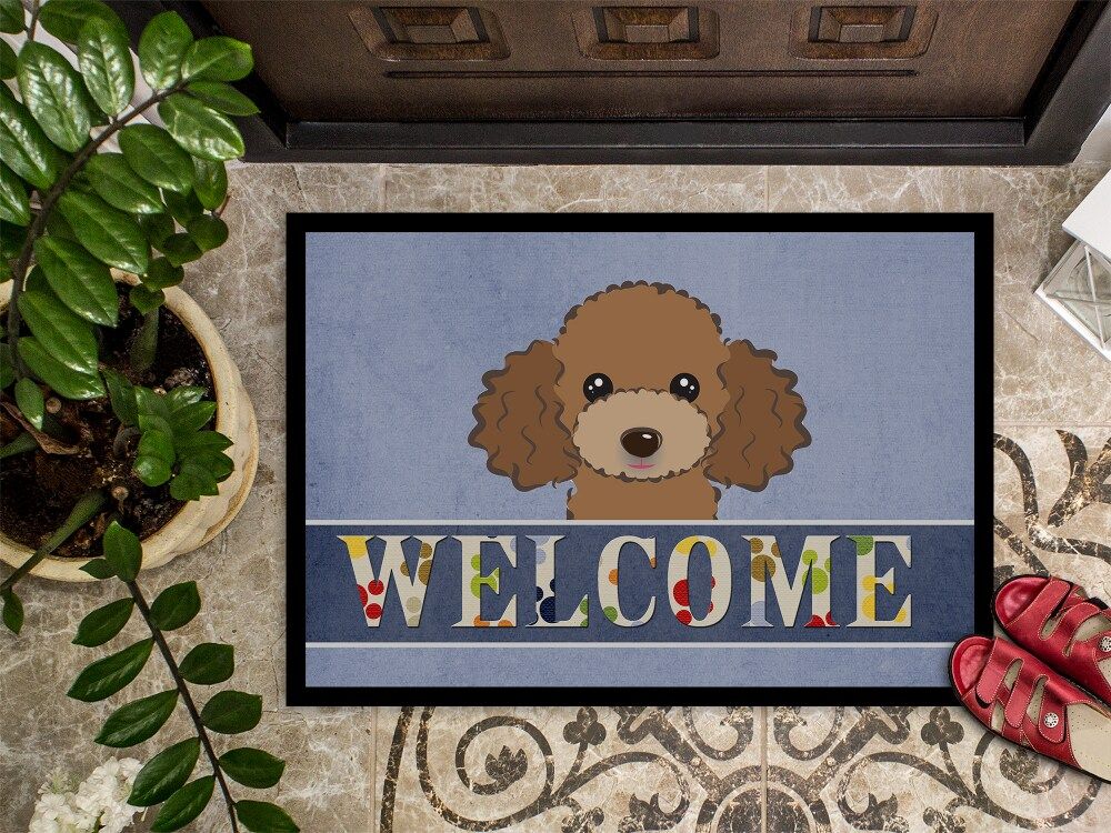 18H X 27W Caroline's Treasures BB1442MAT Chocolate Brown Poodle Welcome Indoor or Outdoor Mat 18x27 Multicolor 18H X 27W Caroline's Treasures BB1442MAT Chocolate Brown Poodle Welcome Indoor or Outdoor Mat 18x27 Multicolor