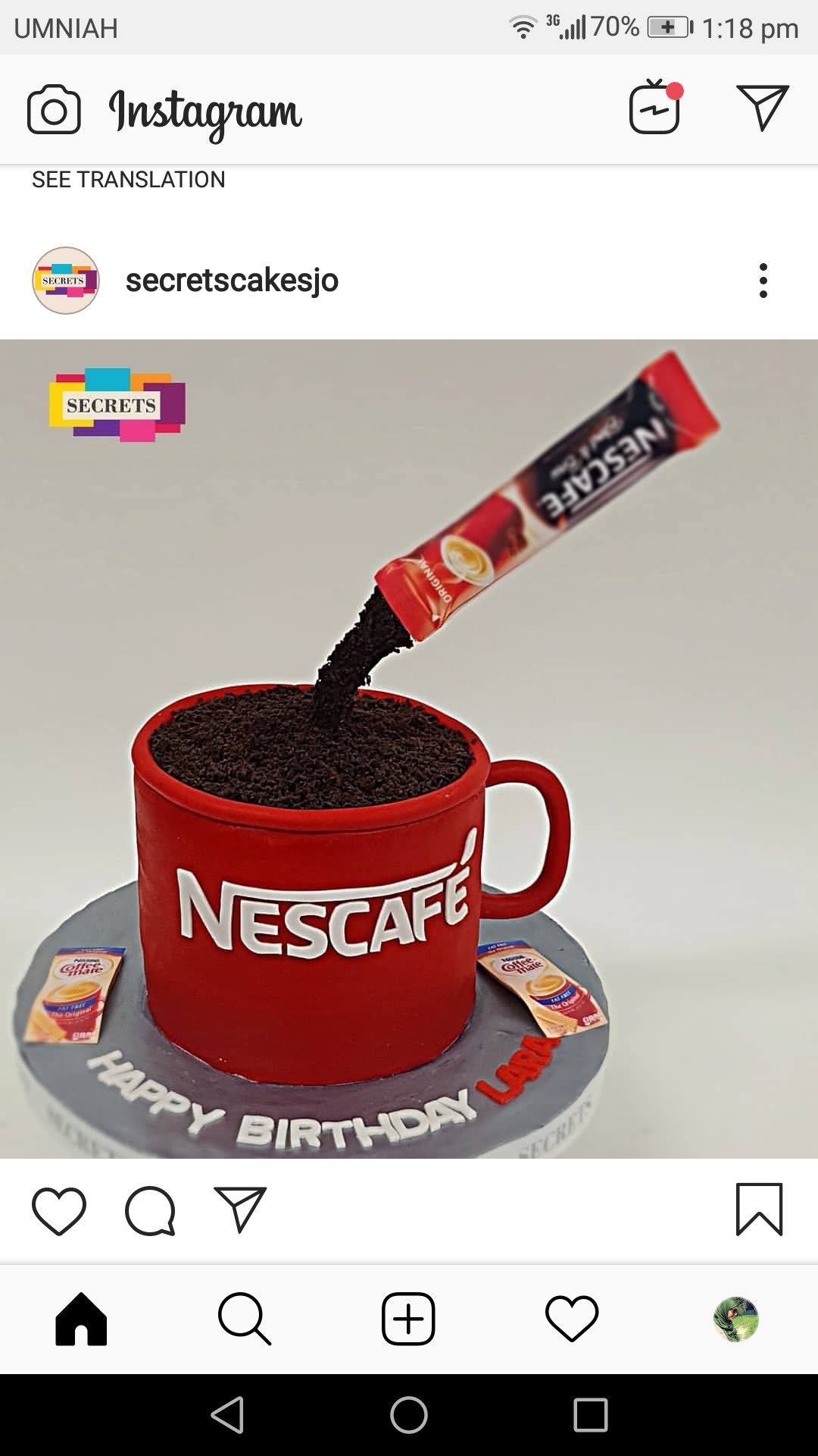 Pin By Asma Saqqaf On Birthday Cakes Nescafe Cake Tableware