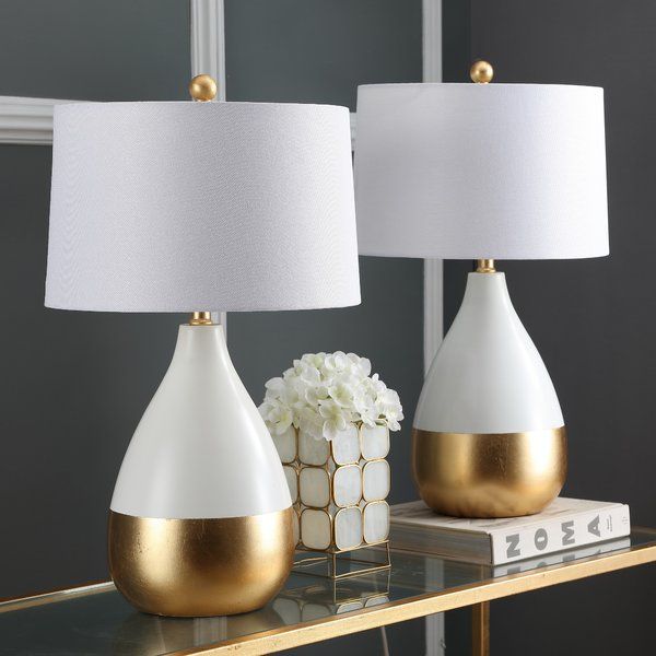 You'll love the Elser 25" Table Lamp at Wayfair.ca - Great Deals on all Lighting products with Free Shipping on most stuff, even the big stuff. Metal Table Lamps, White Table Lamp, Table Lamp Sets, Desk Lamps, Modern Table Lamps, White Lamp Shade, Gold Bedside Lamp, Bedroom Lamps, Lamps Living Room
