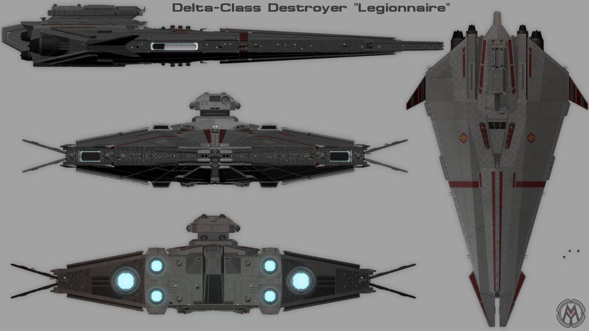 Delta Class Destroyer Legionnaire By Mikomdude On Deviantart Star Wars Ships Design Star Wars Ships Space Ship Concept Art