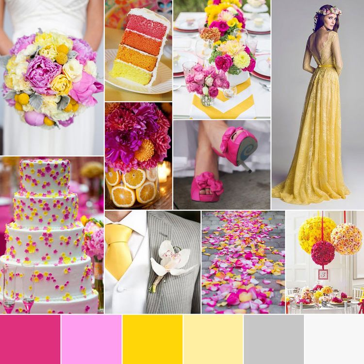 Spring Summer Wedding Color Palette Pink Fuchsia Blush Butter Yellow Gray Bright Colorful By Go Spring Summer Wedding Color Palette Pink Fuchsia Blush Butter Yellow Gray Bright Colorful By Go