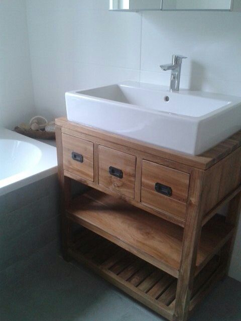 Badmeubel teakhout #deloods | Teakhout, Badkamer