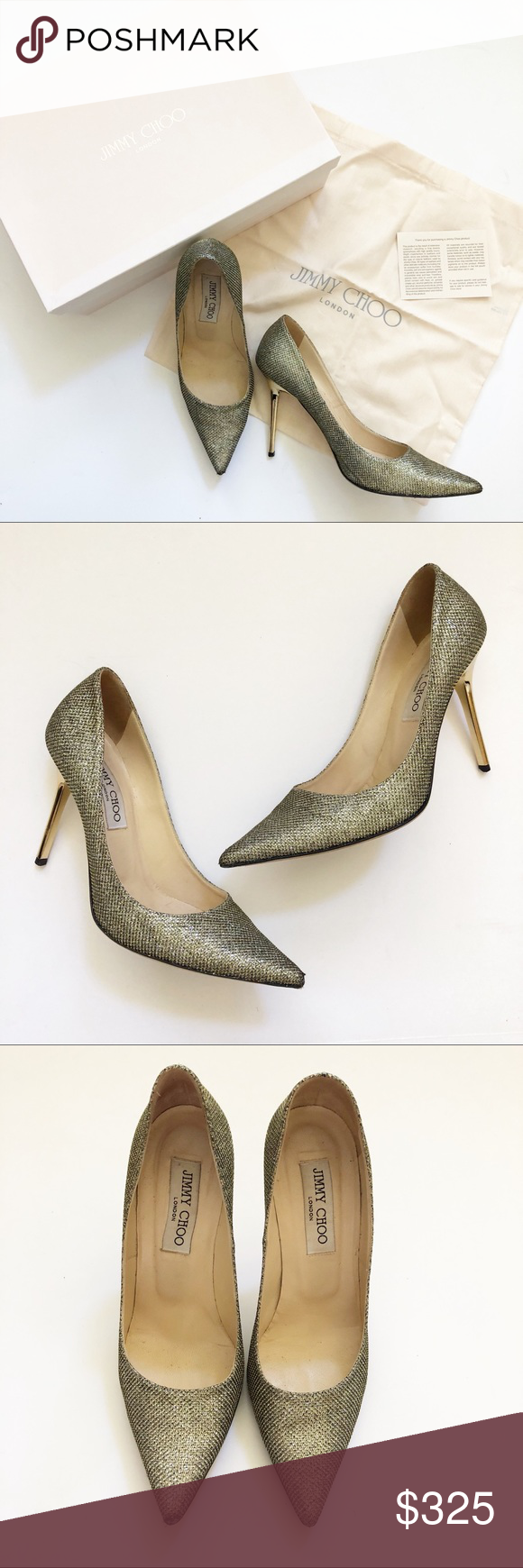 Jimmy Choo Able Lame Glitter Light Bronze Pumps Jimmy Choo Bronze Heels Stiletto Heels