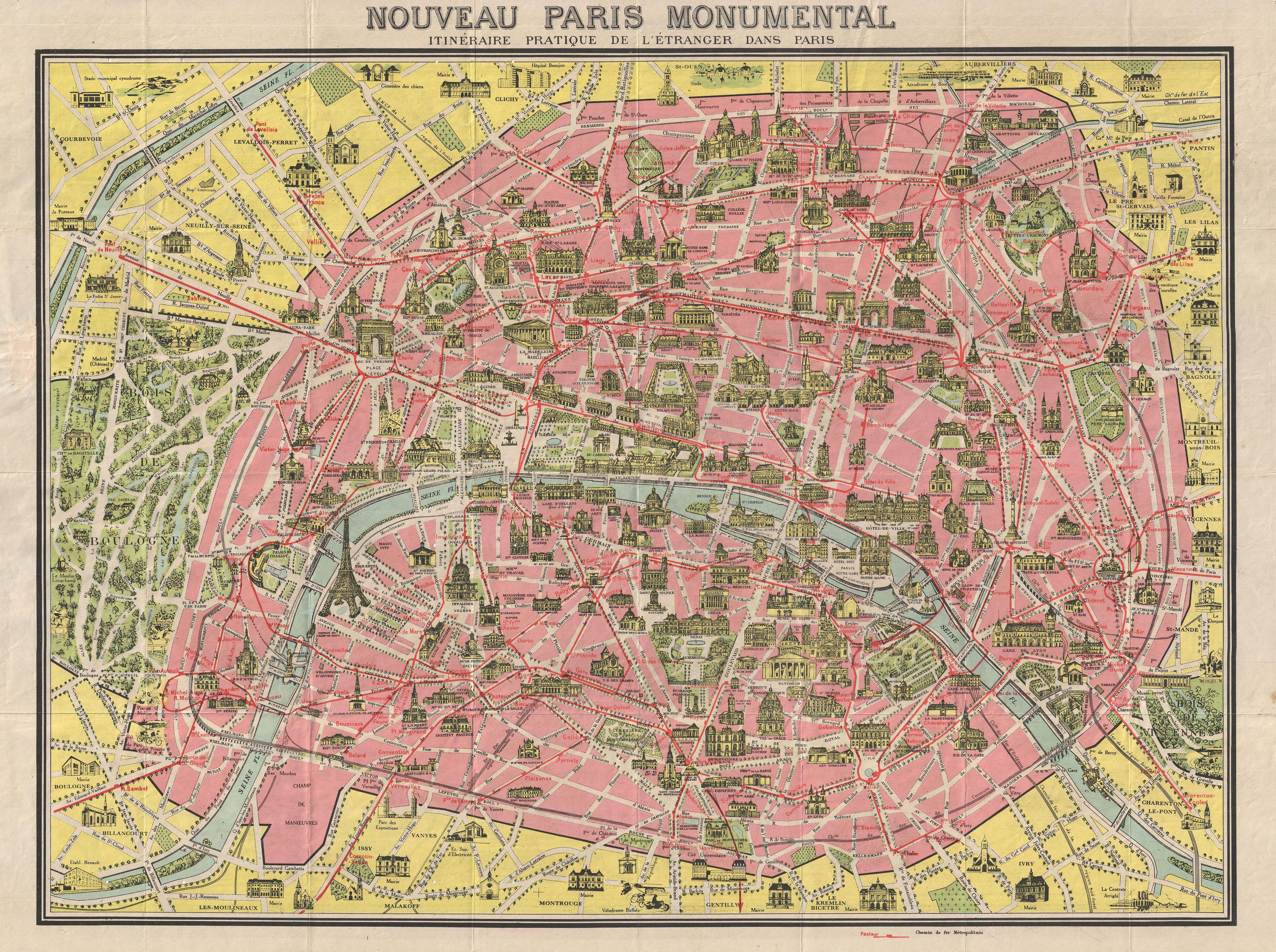 Paris I Old Maps Of Paris Year 1920 Paris Map Paris Map Illustration Old Maps