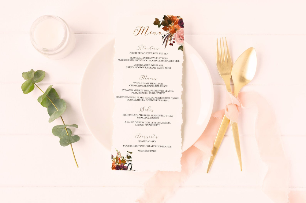 Wedding Menu Template, Thanksgiving Menu Download, Wedding Menu Cards, DIY Thanksgiving Table Decor, Fall Bridal Shower Menu Template #weddingmenutemplate