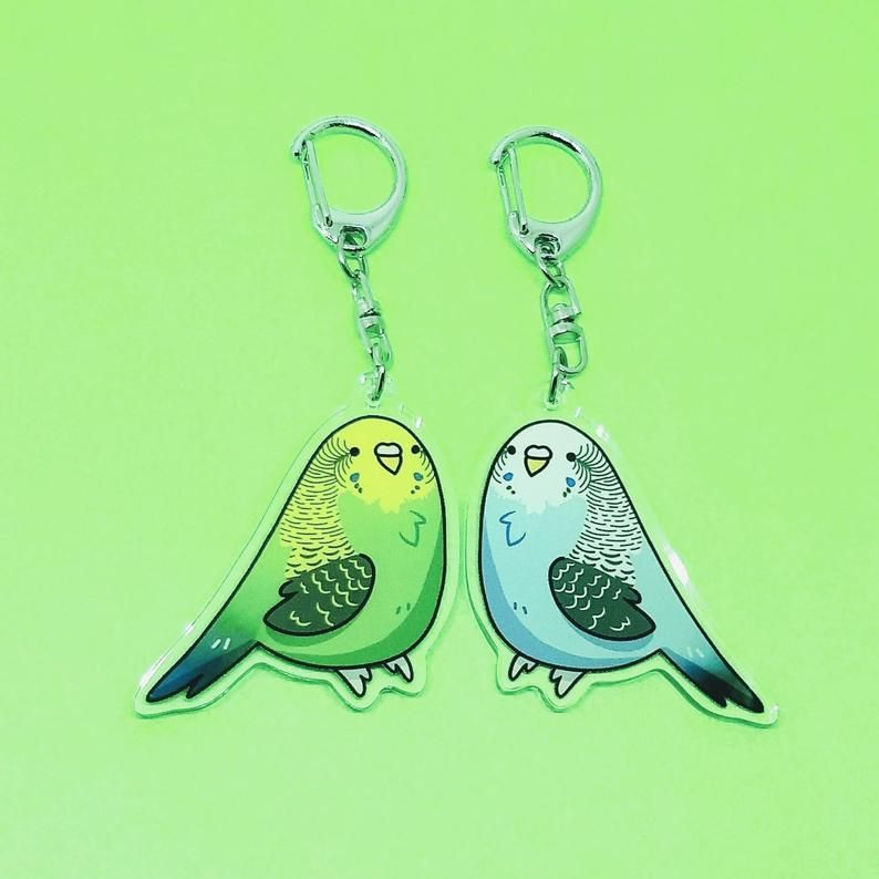 Acrylic Goldfinch Bird KeyChain Ring For Women Wallet Pendant Jewelry Gift Charm