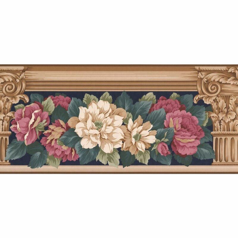 Lilianna Floral 15 L X 7 W Wallpaper Border In 2020 Wallpaper Border Wallpaper Leaf Wallpaper