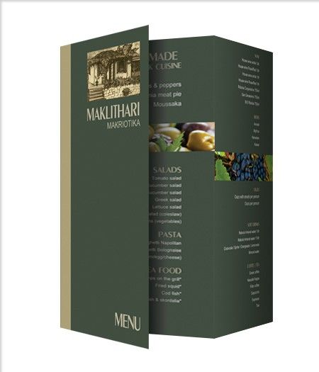 Folded Takeaway Menus printed on 130gsm gloss from