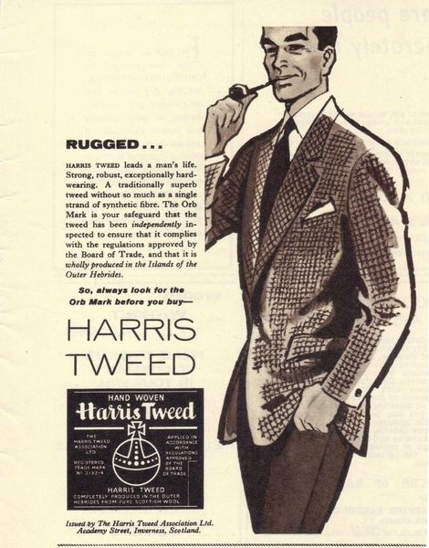 Vintage 1960 Harris Tweed Cloth Advert Vintage Advertising Posters Paper Bygones Visit Www Retrogentleman Com For More Tweeds