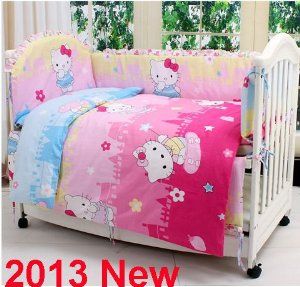 Amazon Com Hello Kitty Crib Bedding Sets For Girls 7 Pieces Pink