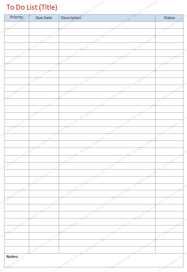simple shopping list template