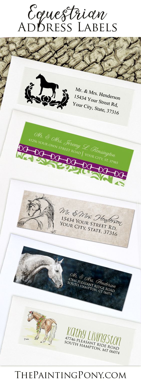 horse lover return address labels. Equestrian stationery sticker labels that are beautiful and ...