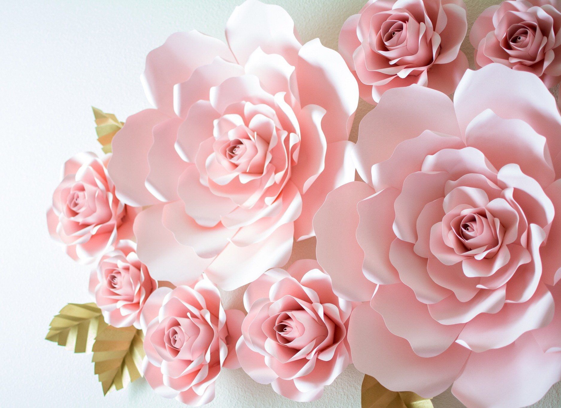 11 Pc Customizable Paper Flower Backdrop Bridal Shower, Wedding, 11 Pc Customizable Paper Flower Backdrop Bridal Shower, Wedding,