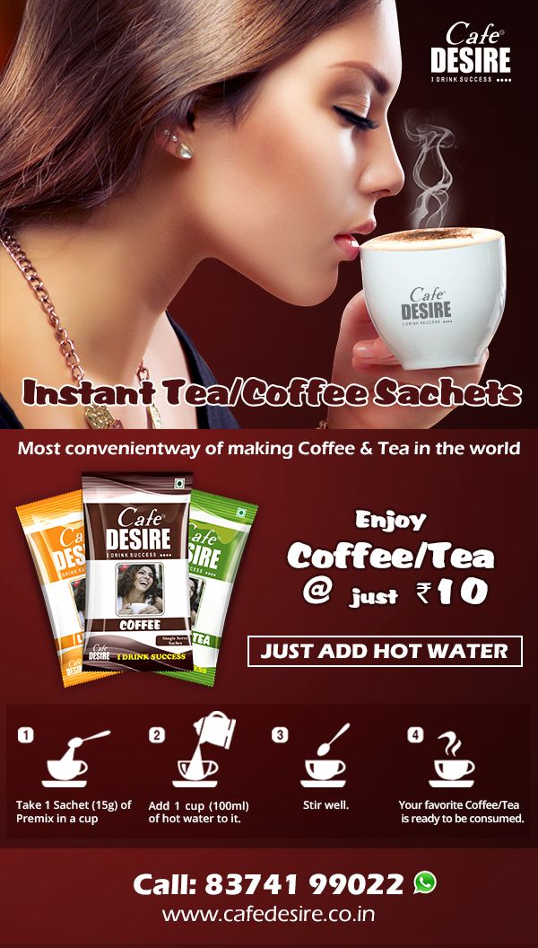 Instant Tea and Coffee Sachets Coffee sachets, Instant