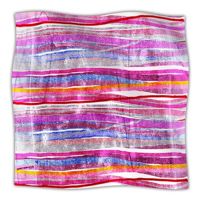 Kess InHouse Frederic Levy-Hadida Fancy Stripes Pink Fleece Throw Blanket 60 by 50-Inch