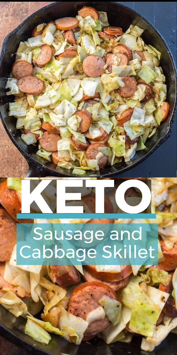 Keto Sausage and Cabbage Skillet in 2020 | Low carb diet recipes, Keto