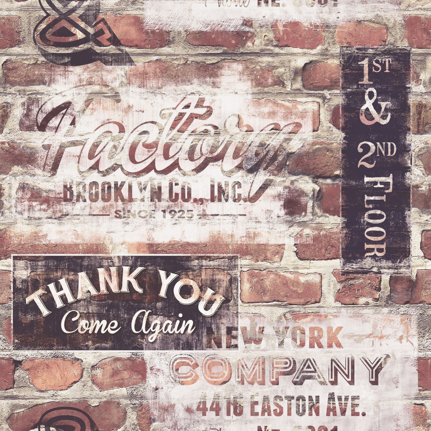 Rasch Terracotta Red Brick 238600 Portfolio New York Wall Retro Wallpaper
