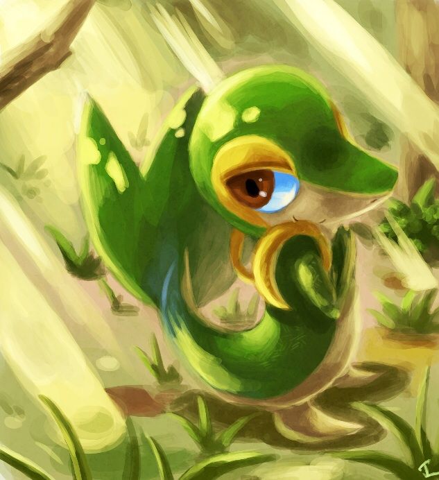 Snivy In The Forest ポケモン かわいい ポケモンファンアート イラスト Snivy In The Forest ポケモン かわいい ポケモンファンアート イラスト