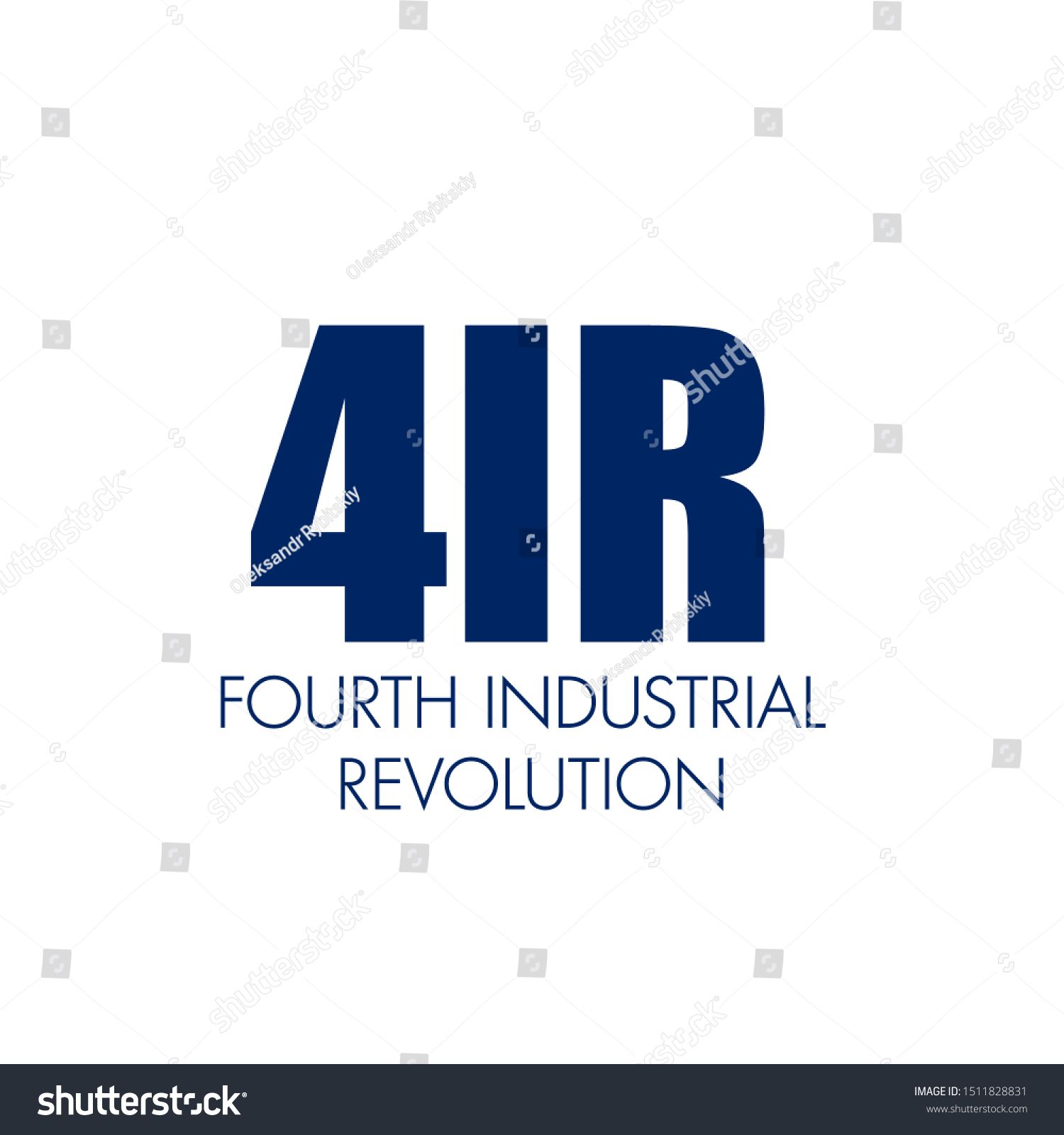 4IR written . Fourth industrial revolution business banner concept