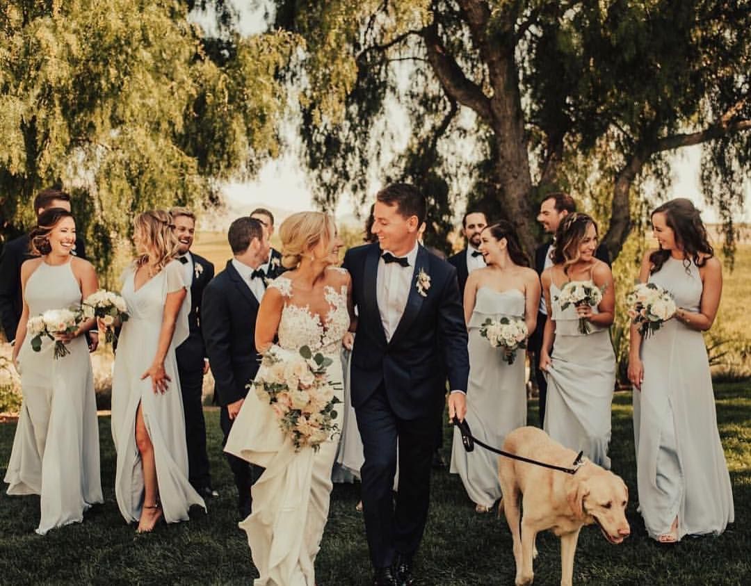 whisper blue bridesmaid dresses