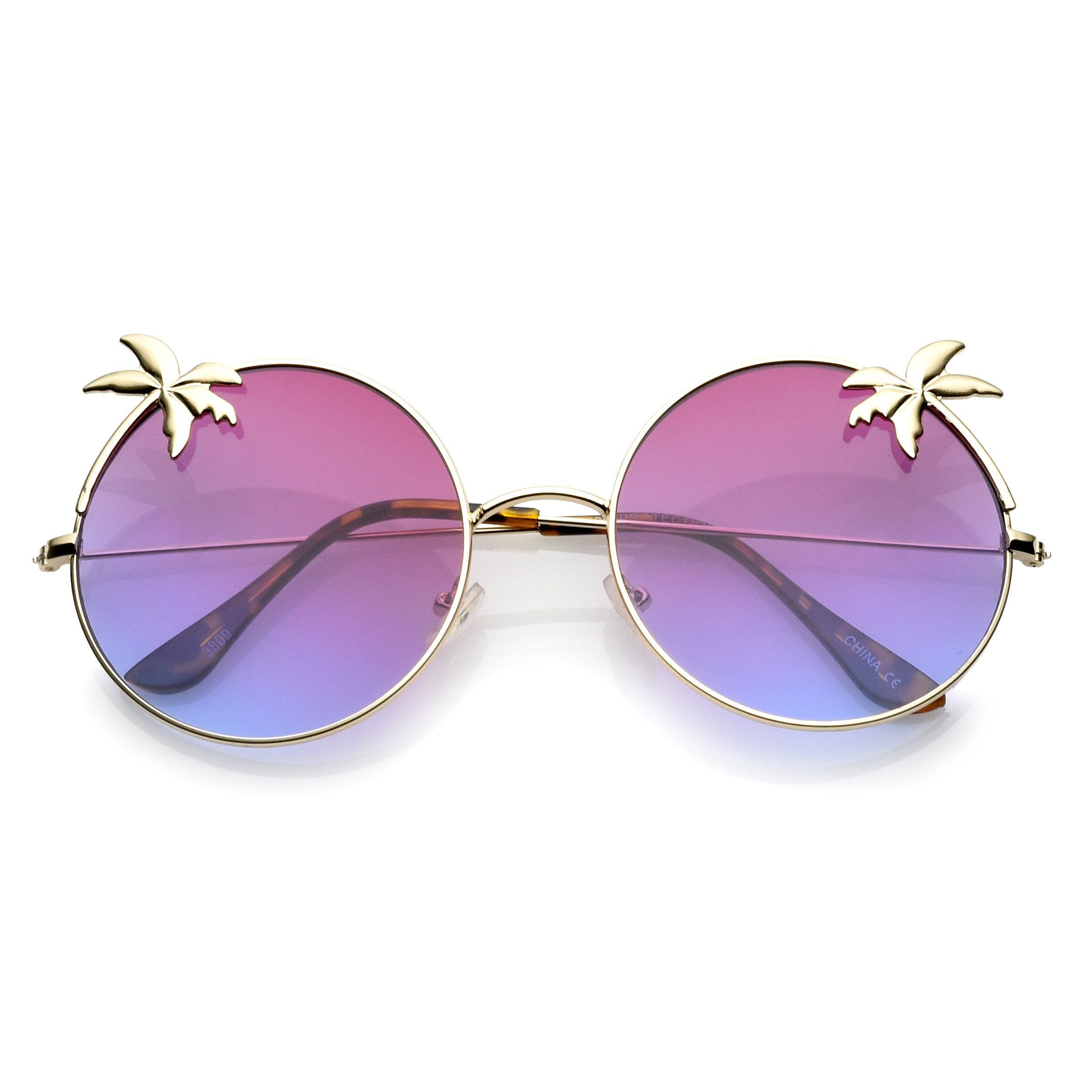 Indie Round Palm Tree Gradient Lens Sunglasses A528 in 2021 | Fashion ...