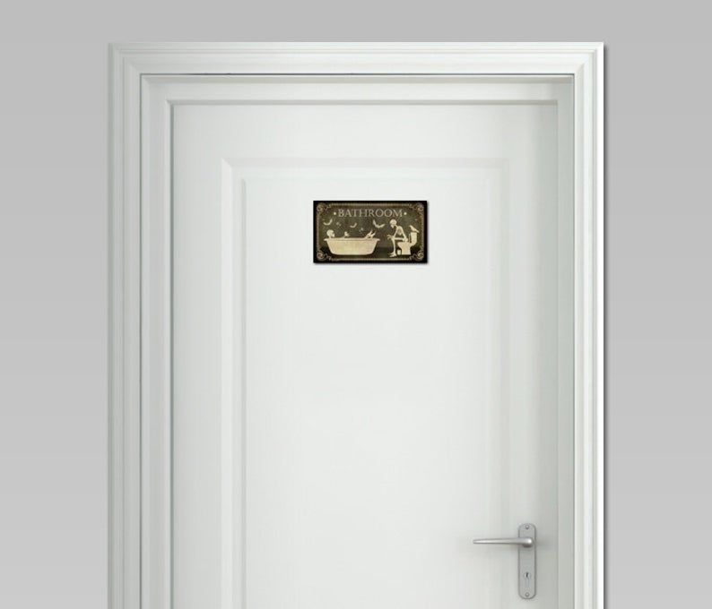 Gothic door sign for your bathroom, door sign, door sign.
