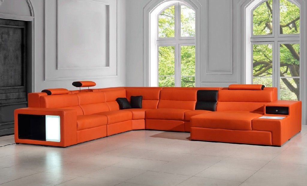 Divani Casa Polaris Contemporary Bonded Leather Sectional Sofa In Oran Corner Italian Bonded Leather Sectional Sofa, Modern Italian Design Leather Sectional Sofa Polaris