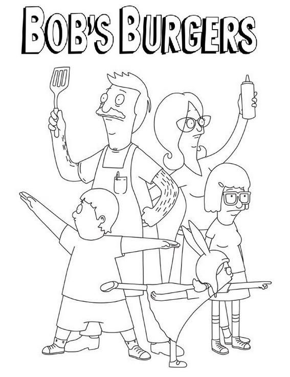 Bobs Burgers Coloring Sheet Online Bobs burgers Coloring pages