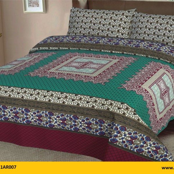 Kt1021ar007 Brand Name Aroosh 3 Pcs Printed Bed Sheets 100 Kt1021ar007 Brand Name Aroosh 3 Pcs Printed Bed Sheets 100 Cotton 1 King