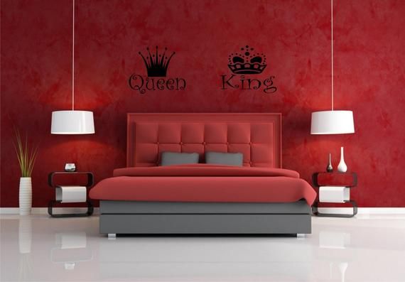 Queen And King Above The Bed Headboard Wall Vinyl Decals