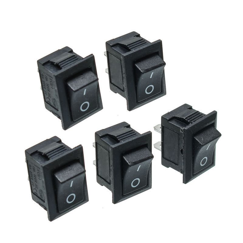 Mini interruptor de botón rojo 6A-10A 110V 250V KCD1-1012Pin Snap-in de encendido//apagado 30 un