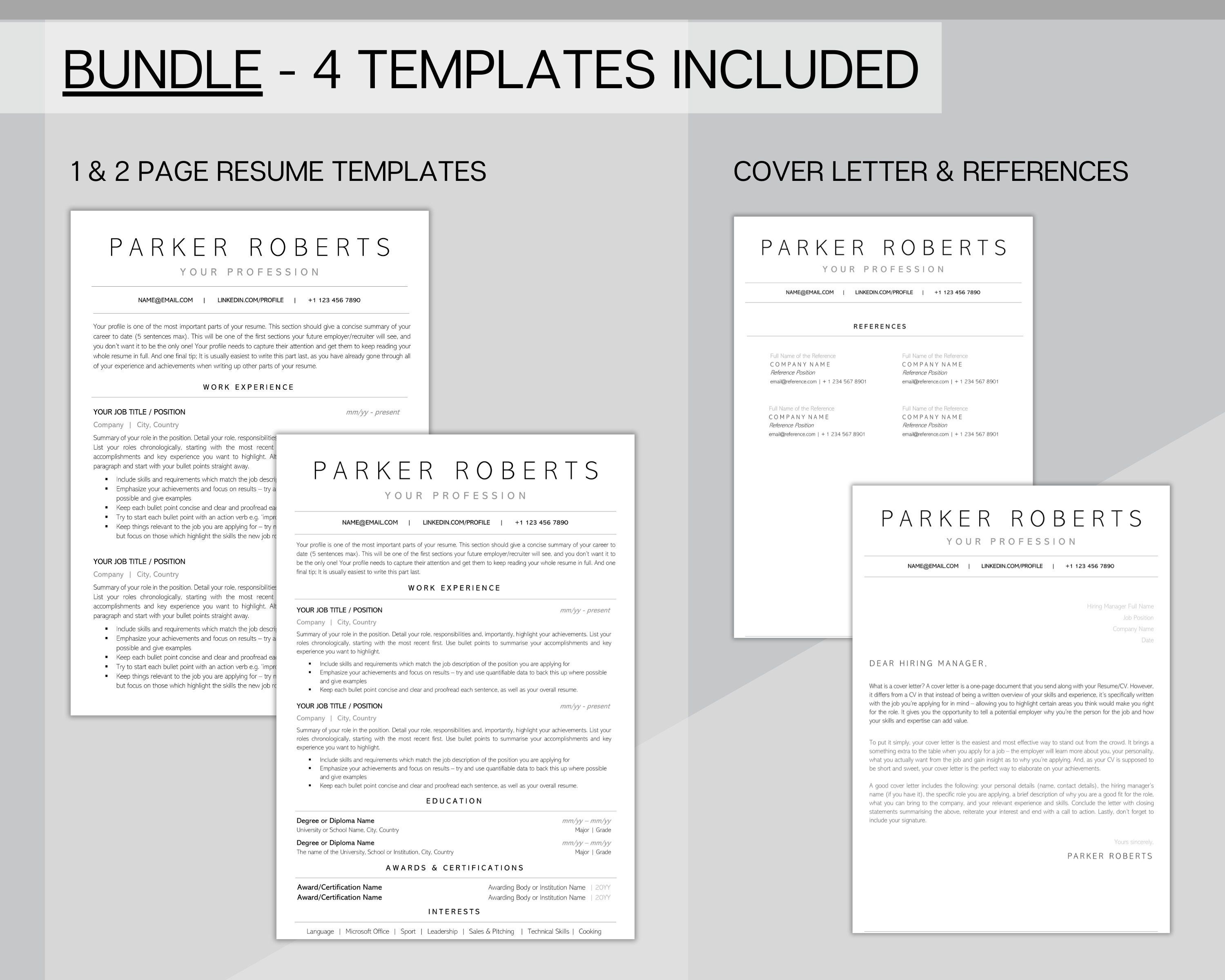  Resume Template In Word CV Template For Professional Executives With 