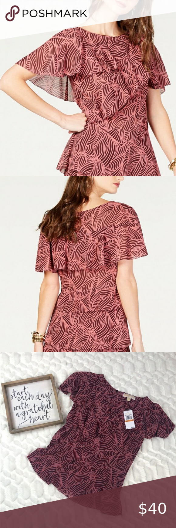 MICHAEL Michael Kors | Ruffled Top Jeremiah Bull Frog and Blue Volcano Sq