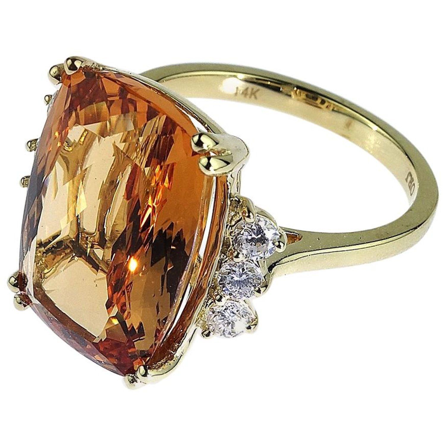 Victorian 10k Golden Topaz Ring Rose Gold Orange Blossom Antique Rings Vintage Amazing Jewelry Beaded Jewels