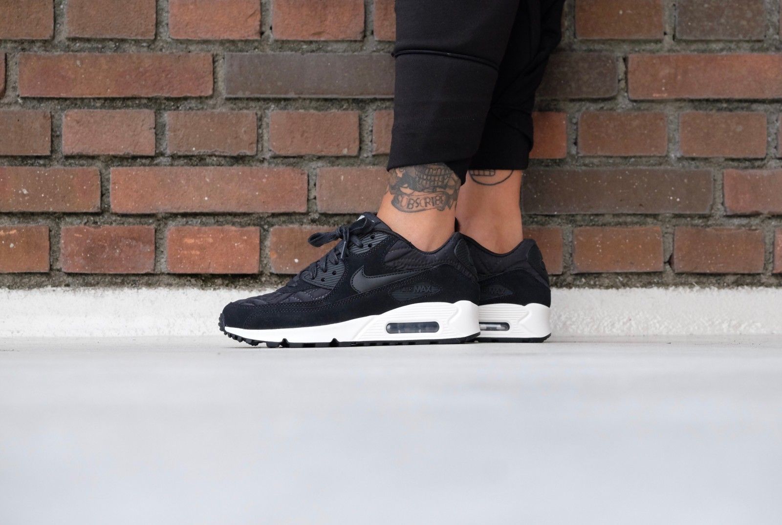 Nike WMNS Air 90 Premium Black/ Black-Ivory - 443817-009 | Air 90 premium, Air max sneakers, Air max 90