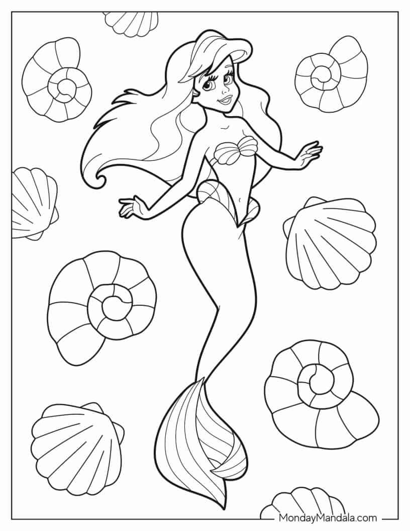 28 Ariel Coloring Pages (Free PDF Printables)