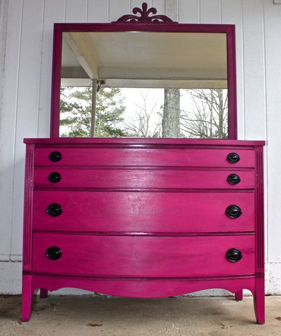 Magenta And Black Bedroom Ideas Pink Antique Dresser Mirror Pink Vintage Dresser With Mirror Bedroom Decor Magenta Black Drawer Pulls Storage Antique Painted Bright Furniture