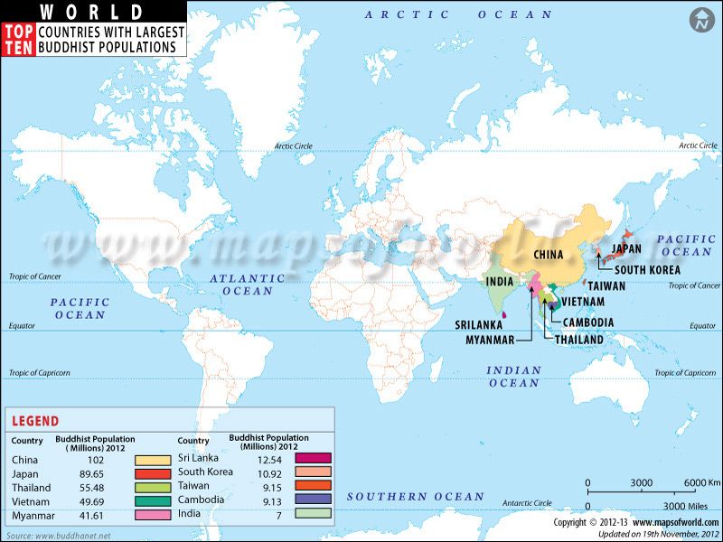 World Top Ten Countries With Largest Buddhist Populations Map New - new world map by population World Top Ten Countries With Largest Buddhist Populations Map New - new world map by population
