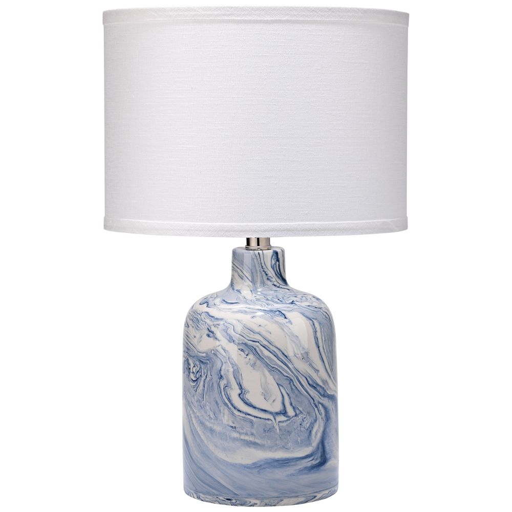 White Swirl Ceramic Lamp Table Lamp in White by Jamie Young
